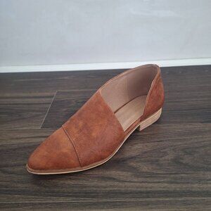 💙 Catherine Malandrino Swan Vegan Leather Flats Size 9 Preppy Chic Fall Formal